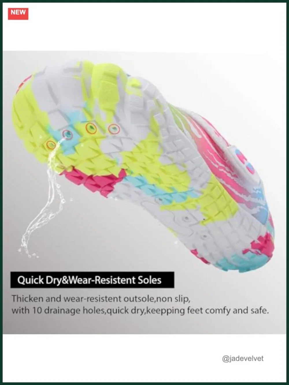 Quick Dry Kids Water Shoes with Drainage Holes Non-Slip for Beach Pool